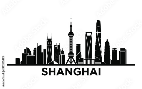 Silhouette of Shanghai China skyline