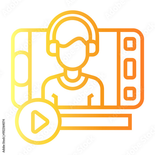 broadcast Line Gradient Icon