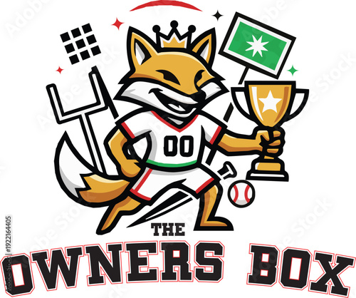 tiger with a sign, The Owners Box, The Owners Box vector logo, The Owners Box logo, The Owners Box logo design, tiger logo