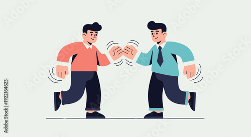 Two friends greeting each other with a fist bump, conveying a sense of camaraderie, achievement, and positive connection in a casual, friendly interaction