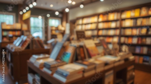 AI Generative Cozy Bookstore Interior with Warm Lighting and Shelves Full of Books