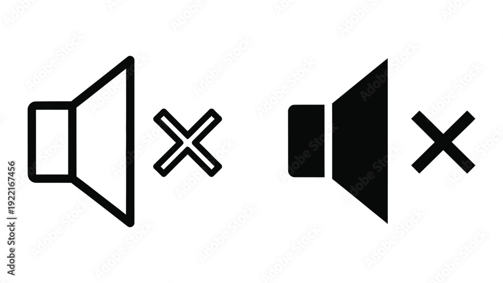 Fototapeta premium Mute speaker symbols