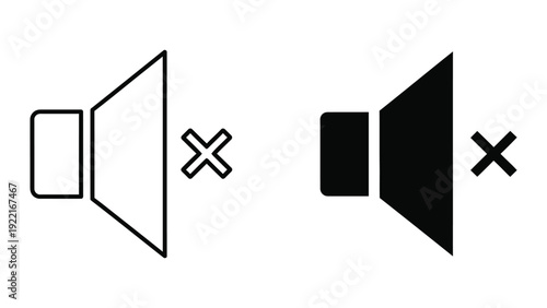 Muted speaker icons set