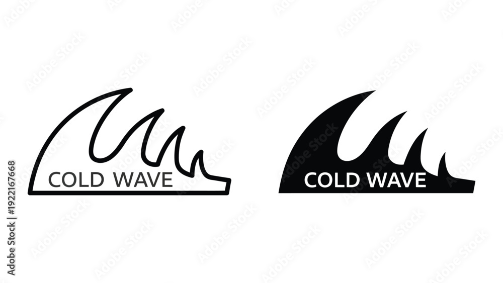 Obraz premium Cold Wave Icon Set