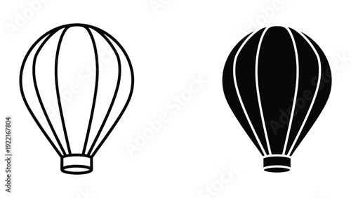 Hot Air Balloons Silhouette Illustration