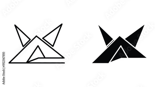 Origami cranes graphic illustration