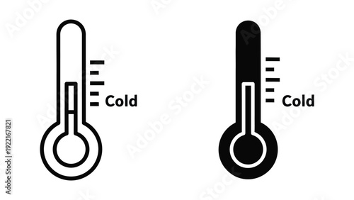 Thermometer icons indicating cold temperature