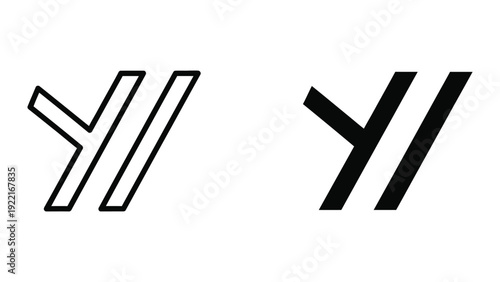 Stylized letter Y logo design elements
