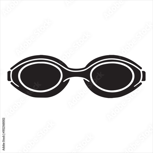 swim glasses silhouette design vector art illustration