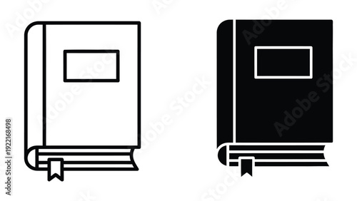 Black and white book icons