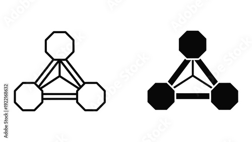 Simple black and white molecule models