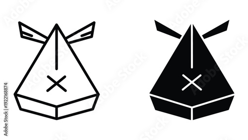 Teepee icons in black and white