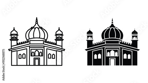 Gurdwara Silhouette Illustration