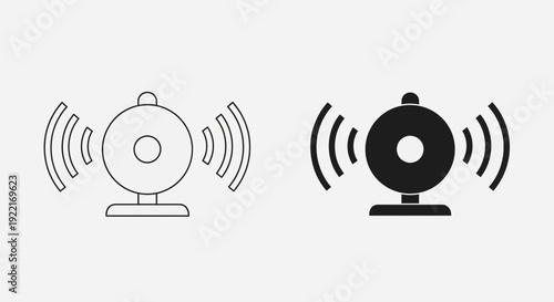 Webcam Icon Set Vector – Video Camera Streaming Technology Symbol Design