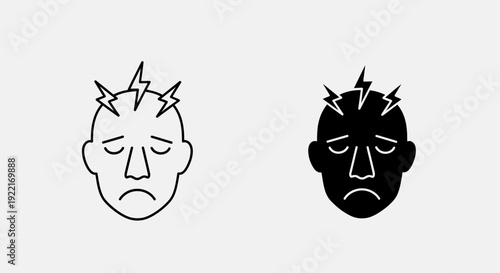 Theater Drama and Comedy Masks Icons – Tragedy Performance Symbol Outline and Solid
