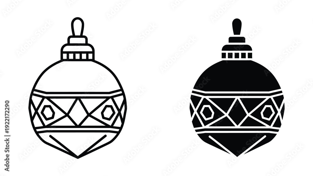 Fototapeta premium Christmas Ornaments Silhouette