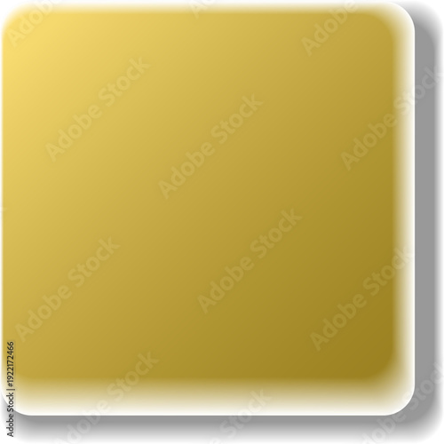 やわらかな光をまとったゴールドグラデーションの角丸パネル背景　高級感と上品さを演出できる立体シャドウ付きプレートデザイン素材