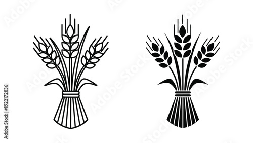 Wheat Ears in Vases Illustration