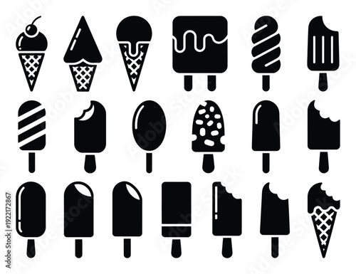 Collection of Black and White Ice Cream