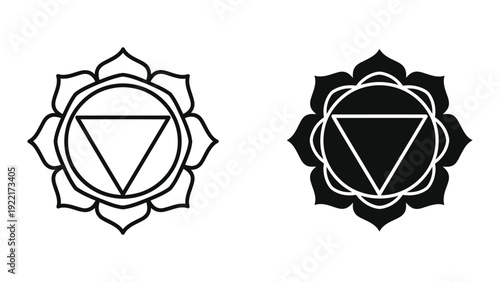 Root Chakra Symbol in Black and White