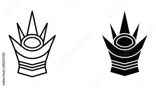 Crown icons set on white background