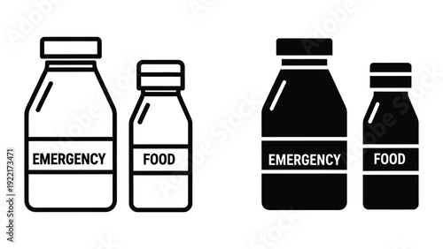 Emergency food supply in bottles