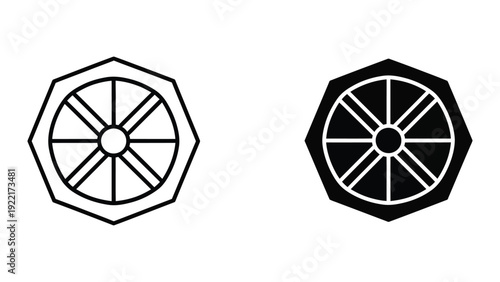 Chrysanthemum symbol in black and white