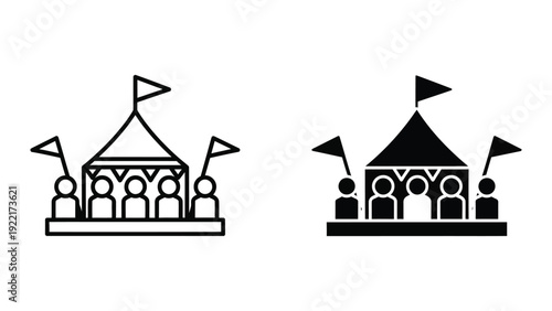 Circus tent icon set