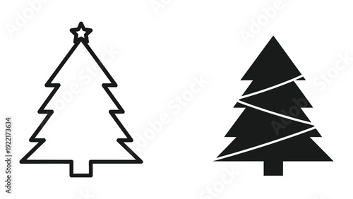 Christmas tree icons set