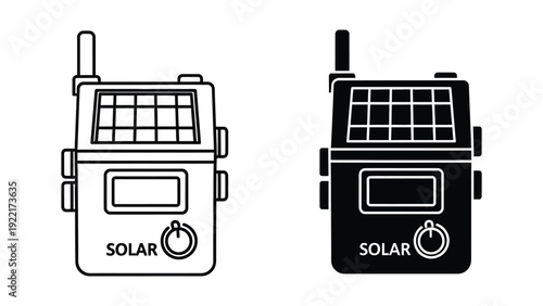 Solar powered walkie talkie illustration