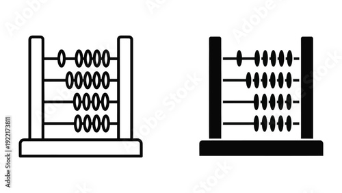 Abacus icon in black and white