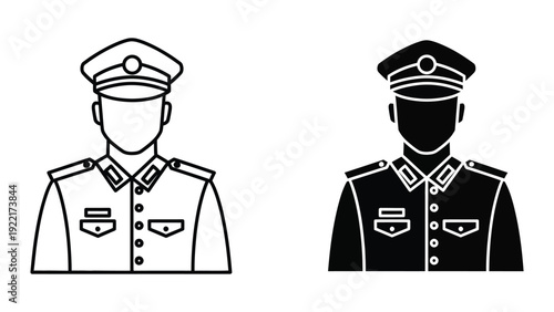 Police officer icon set