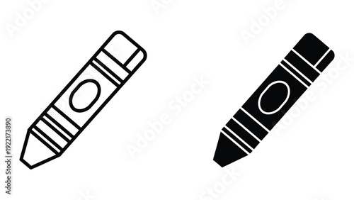 Black and white crayons illustration