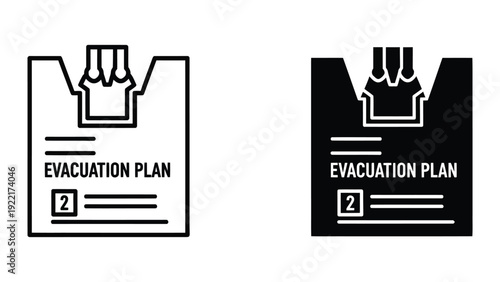 Evacuation Plan Icon Set