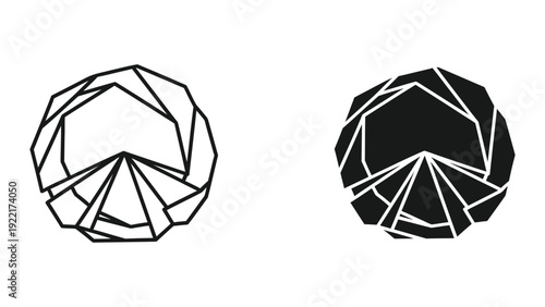 Black and white gemstone illustrations