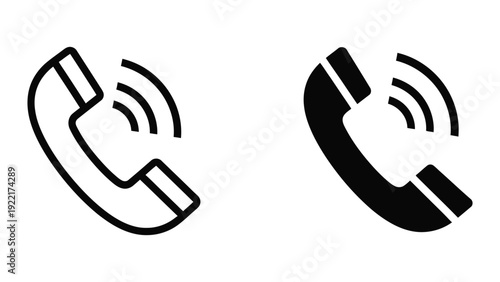 Telephone icons in black and white