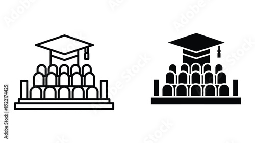 Graduation ceremony icons
