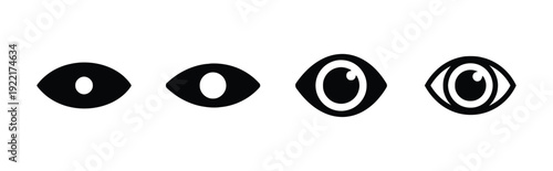 Four eye icons showing increasing pupil dilation
