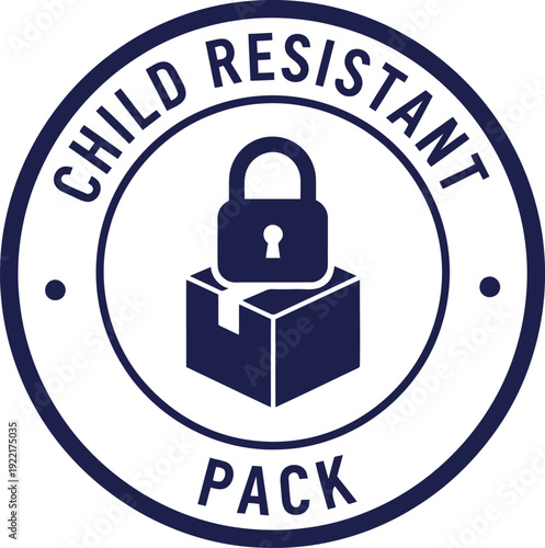 Child Resistant Packaging Icon for Safety Assurance in Products
