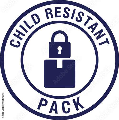 Child Resistant Packaging Icon for Safety and Compliance in Product Design