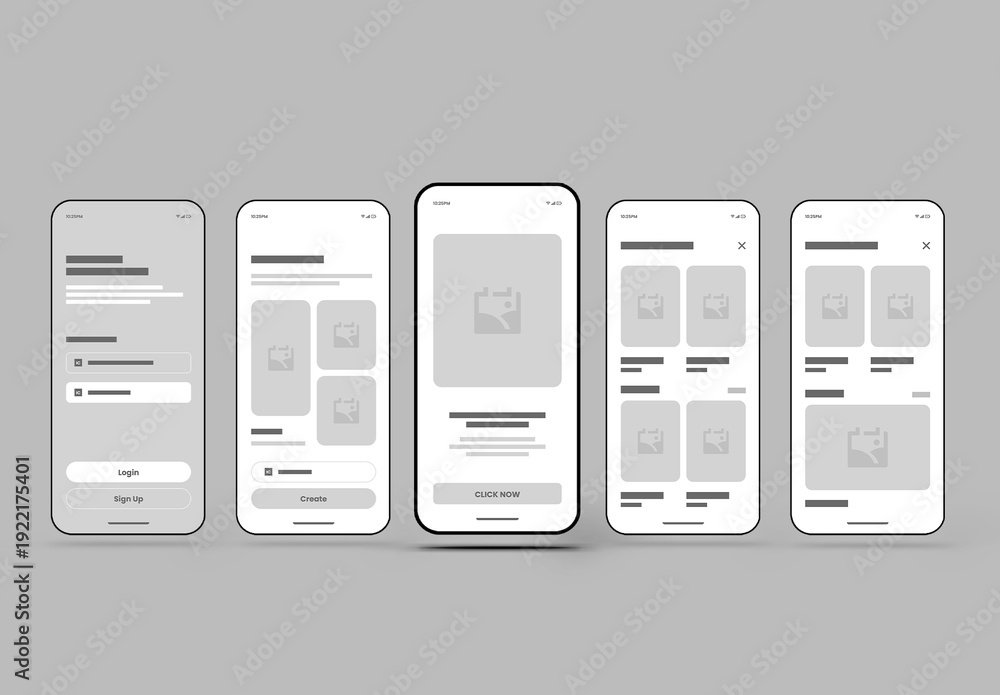 Modern Mobile App UI Template Design with Clean User Interface Layout ...