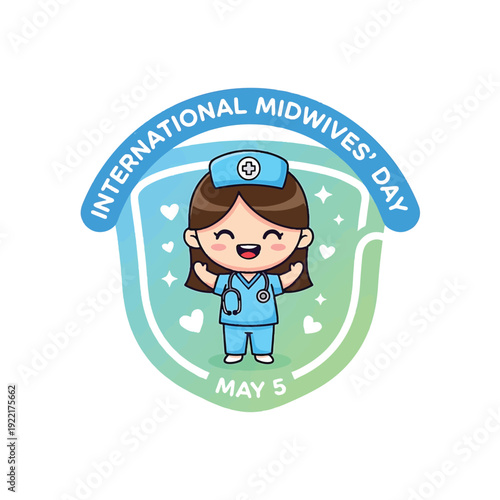 Nurse Cartoon Celebrating International Midwives Day May 5
