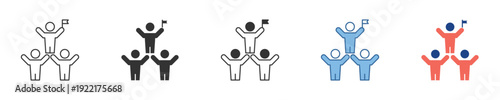 Depicting the essence of strong teamwork and collaborative effort, these icons symbolize collective achievement and support, reaching new heights through mutual aid and shared ambition
