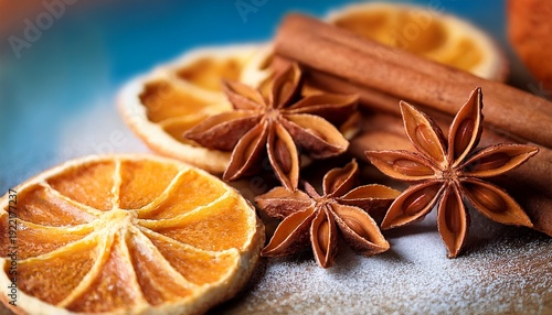 Cinnamon Stars With Oranges For Christmas
