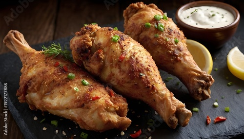 spicy ranch chicken drumsticks on a board