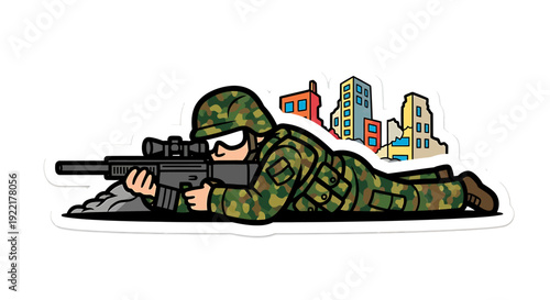 Military Training Soldier In Alert