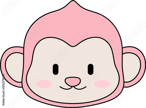 귀여운 원숭이 얼굴 캐릭터