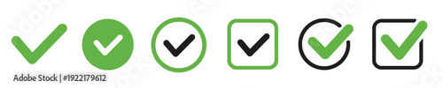 Green check marks in different shapes and styles