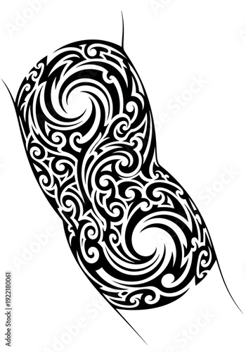 Maori Tribal Tattoo Design.