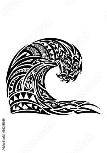 Tribal wave tattoo design.